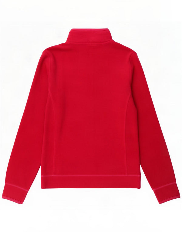 Champion Womens Zip Neck Fleece Jumper UK 14 Médio Poliéster Borgonha