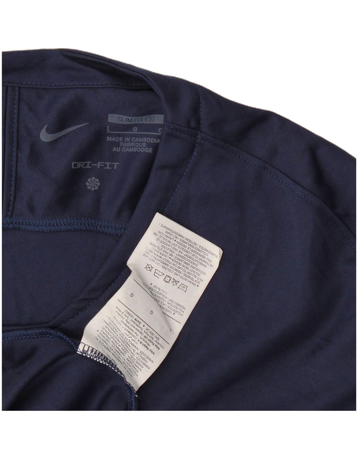 Top Nike Masculino Dri Fit Slim Fit Manga Longa Grande Poliéster Azul Marinho
