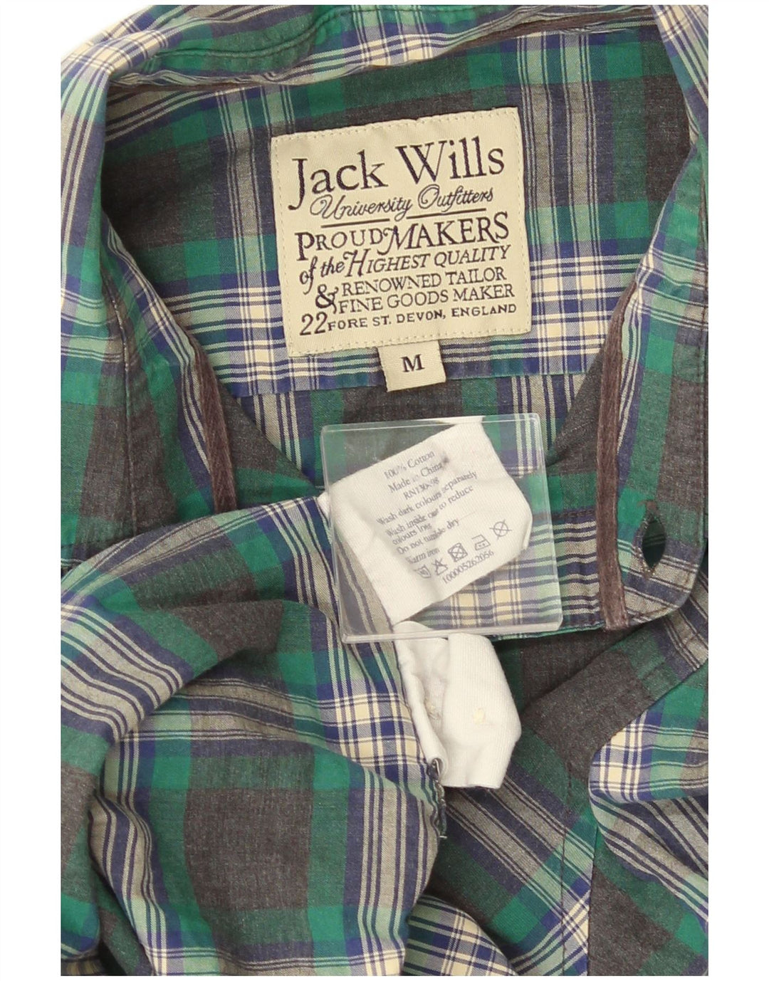 Camisa masculina Jack Wills algodão xadrez verde médio