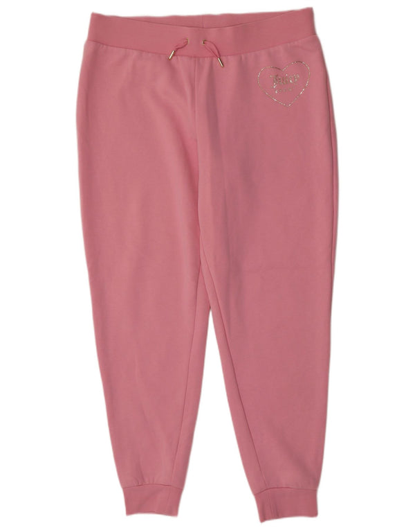 Calça de treino feminina Juicy Couture Joggers UK 18 XL rosa poliéster