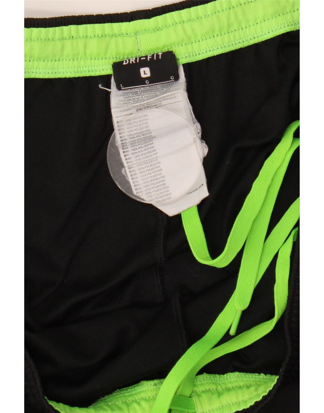 Calça de treino masculina NIKE Dri Fit grande preto colorblock poliéster