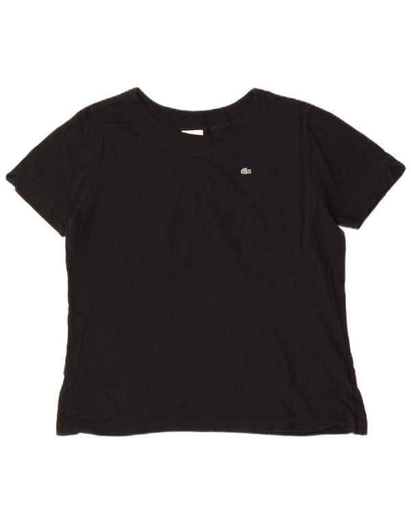 Camiseta feminina Lacoste tamanho superior 50 2XL algodão preto