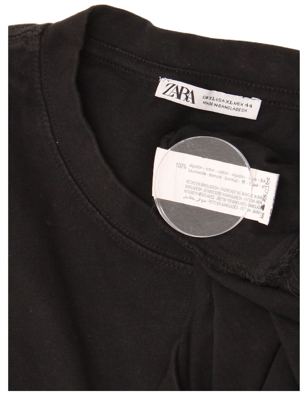 Camiseta masculina ZARA Top XL algodão preto