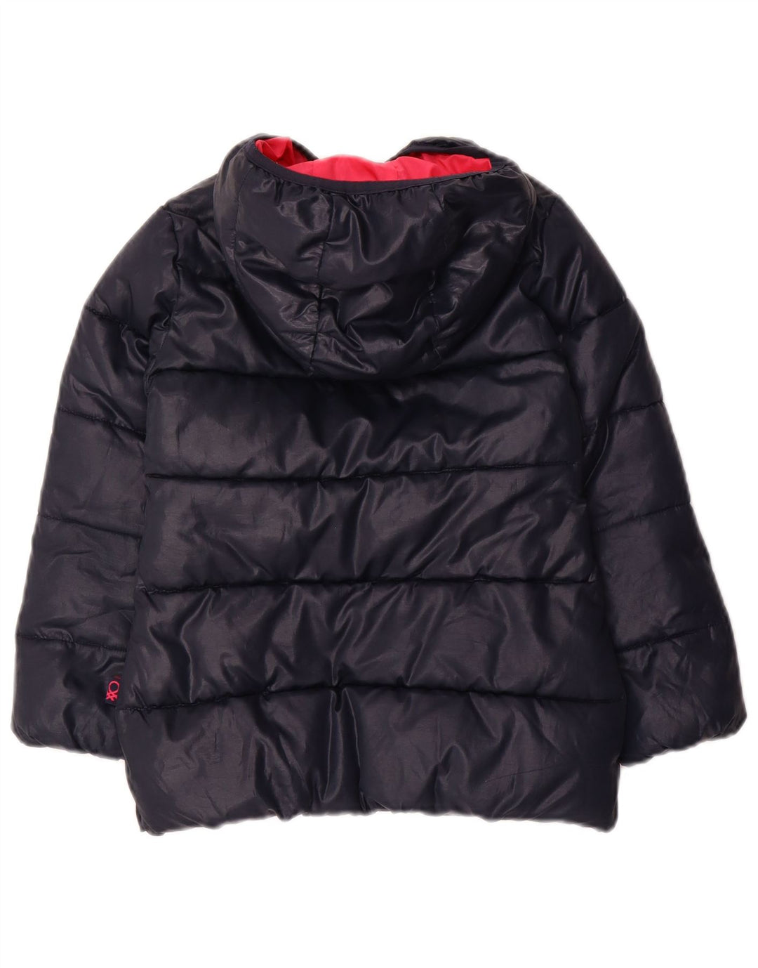 Casaco acolchoado com capuz para menina BENETTON 4-5 anos XS azul marinho poliéster