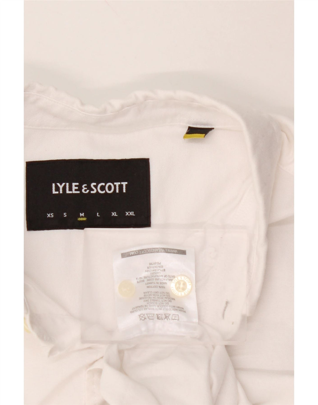 Camisa masculina de manga curta LYLE & SCOTT de algodão branco médio