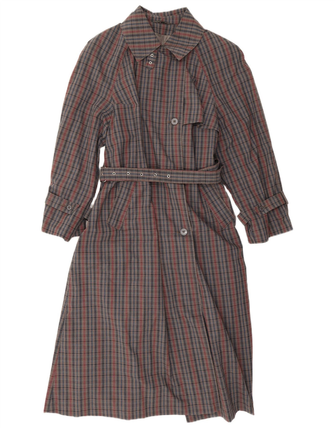 Trench Coat feminino vintage EU 42 grande xadrez cinza