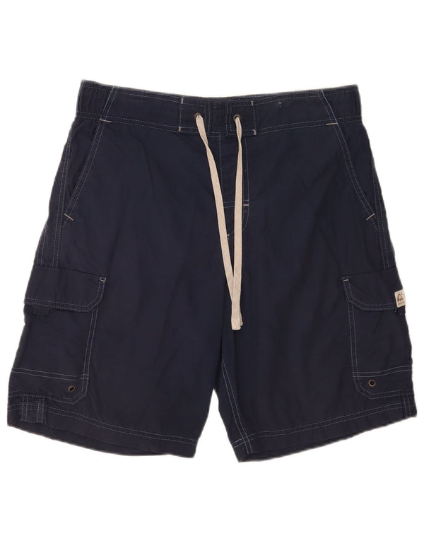 Shorts de natação masculino Marks & Spencer Cargo médio azul marinho algodão