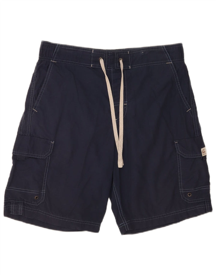 Shorts de natação masculino Marks & Spencer Cargo médio azul marinho algodão