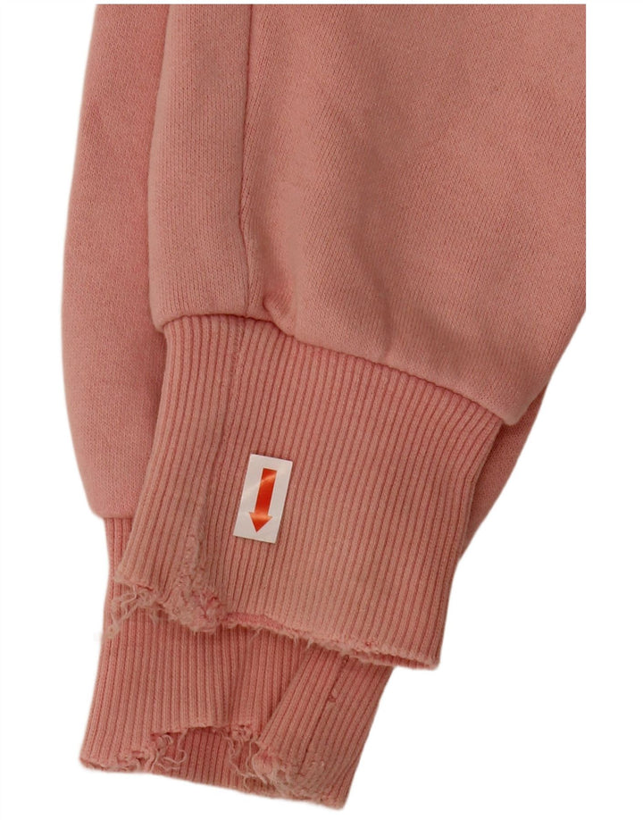 ELLESSE Suéter feminino com capuz grande e gráfico UK 6 XS rosa