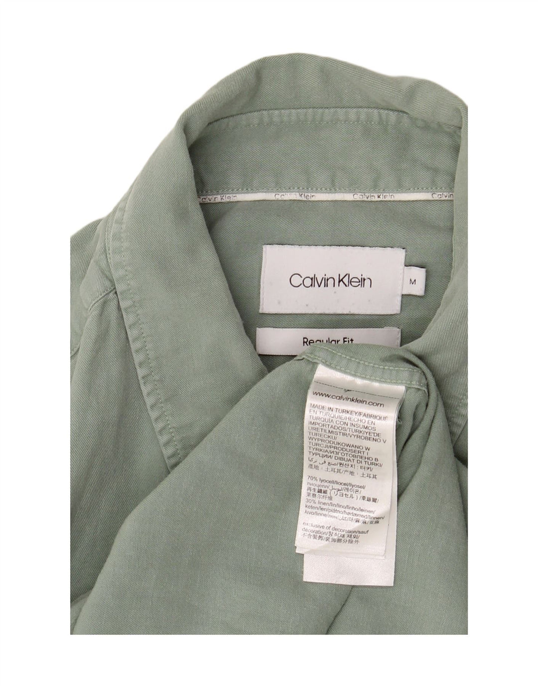 Camisa Calvin Klein Masculina Regular Fit Médio Verde Lyocell