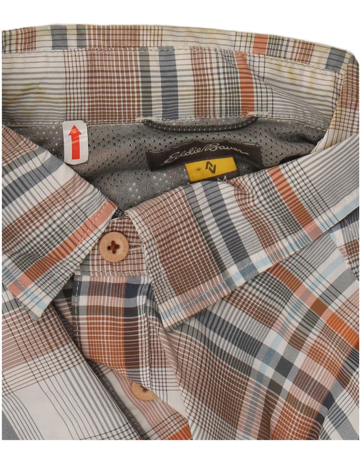 Camisa masculina de manga curta EDDIE BAUER poliéster xadrez multicolorido médio