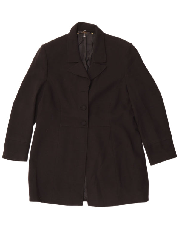 Sobretudo feminino Marks & Spencer St. Michael UK 18 XL preto poliéster