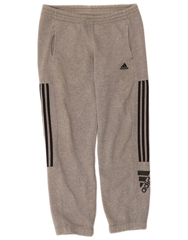 Adidas Mens Graphic Treino Calças Joggers Pequeno Cinza Flecked Algodão