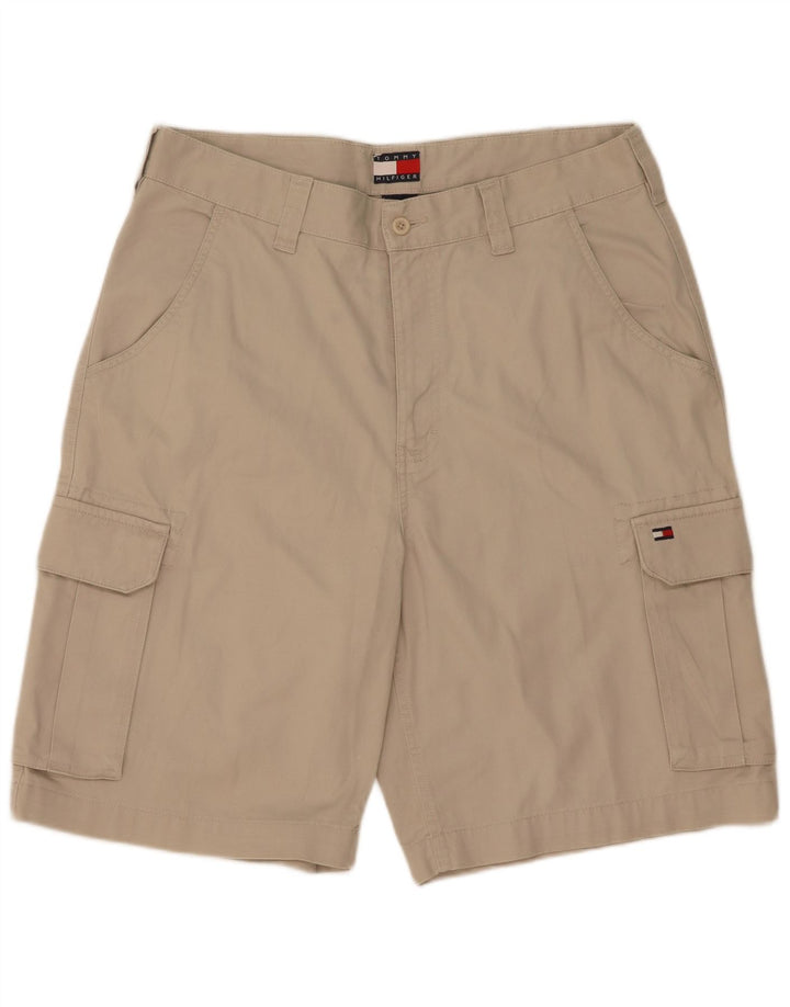 Shorts cargo masculino Tommy Hilfiger W34 grande algodão bege