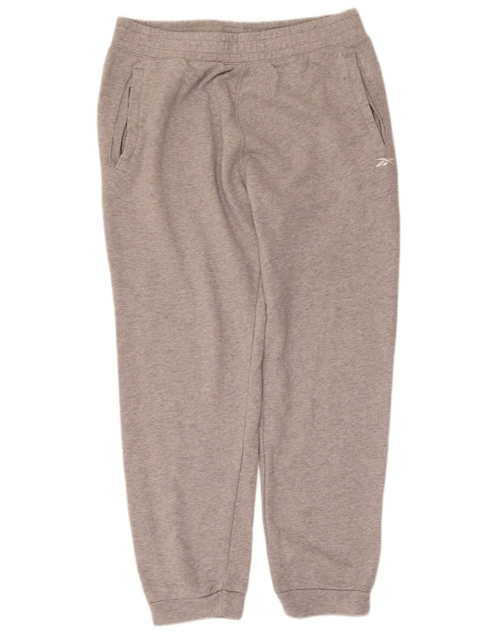 Calça de treino masculina Reebok Joggers cinza médio algodão manchado