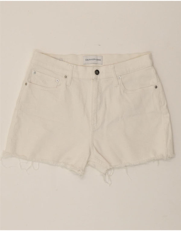 Shorts jeans feminino CALVIN KLEIN W30 algodão branco médio