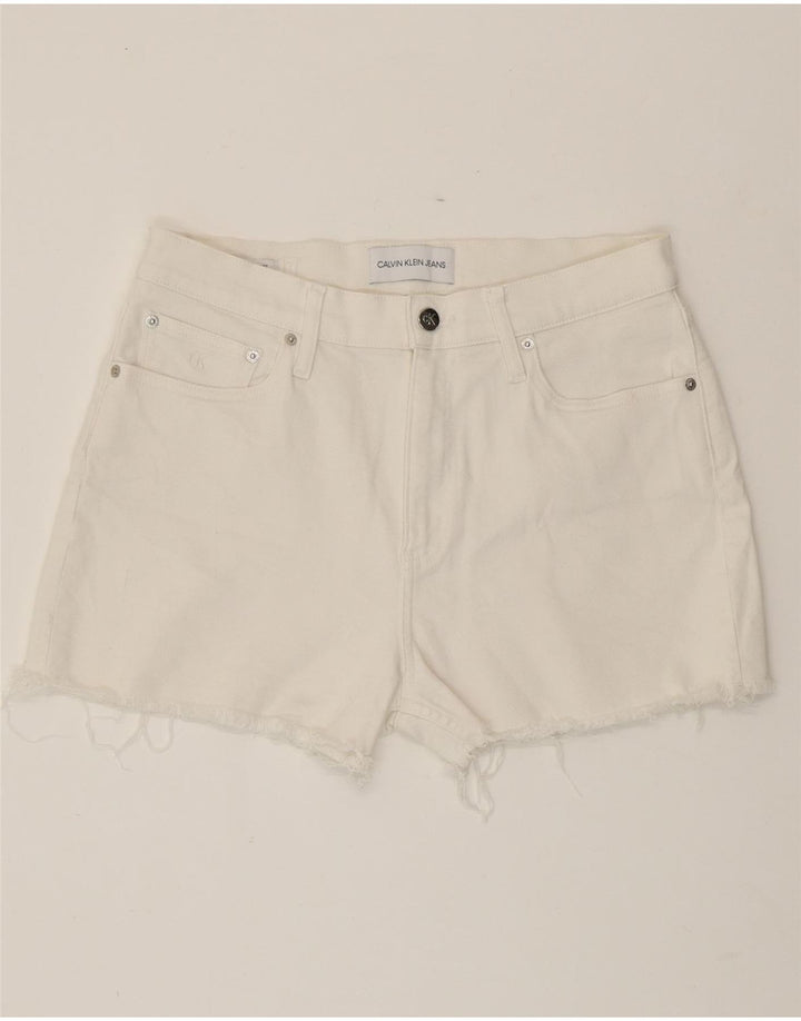 Shorts jeans feminino CALVIN KLEIN W30 algodão branco médio