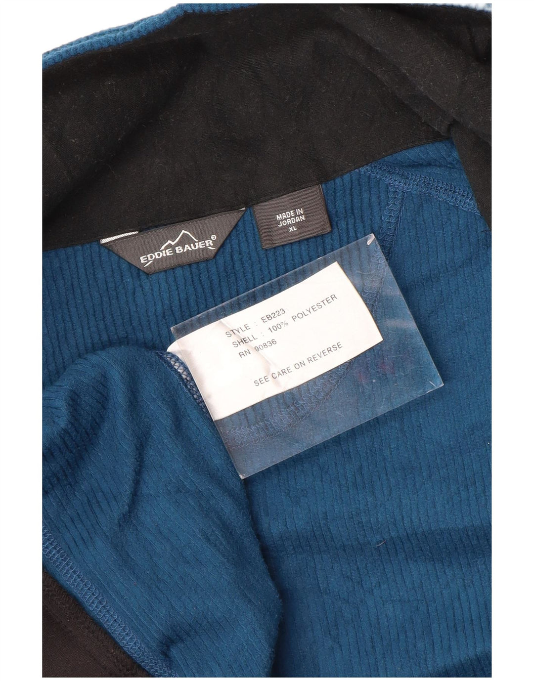 Jaqueta de lã feminina EDDIE BAUER UK 18 XL azul poliéster