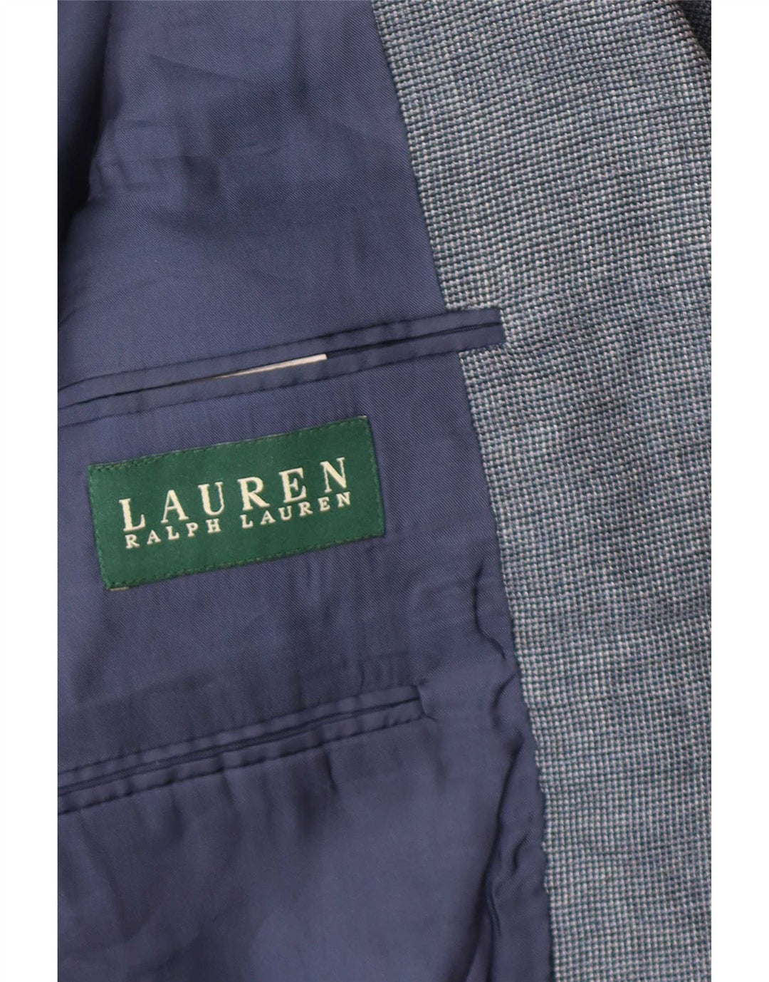 Jaqueta Blazer Masculina Ralph Lauren Regular Fit 2 Botões UK 40 Seda Azul Grande