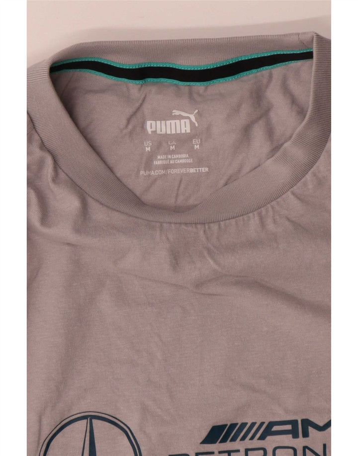 Camiseta masculina Puma Graphic Top cinza médio algodão