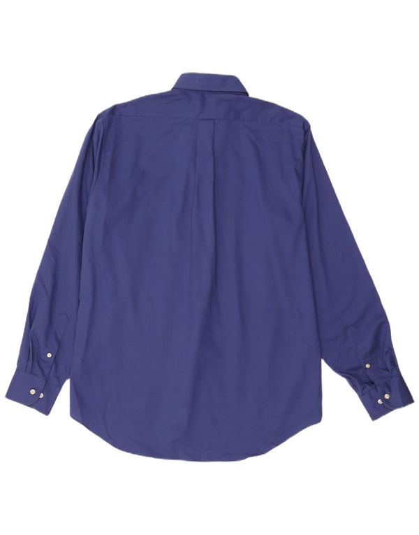 Camisa masculina Chaps tamanho 16 1/2 grande algodão azul