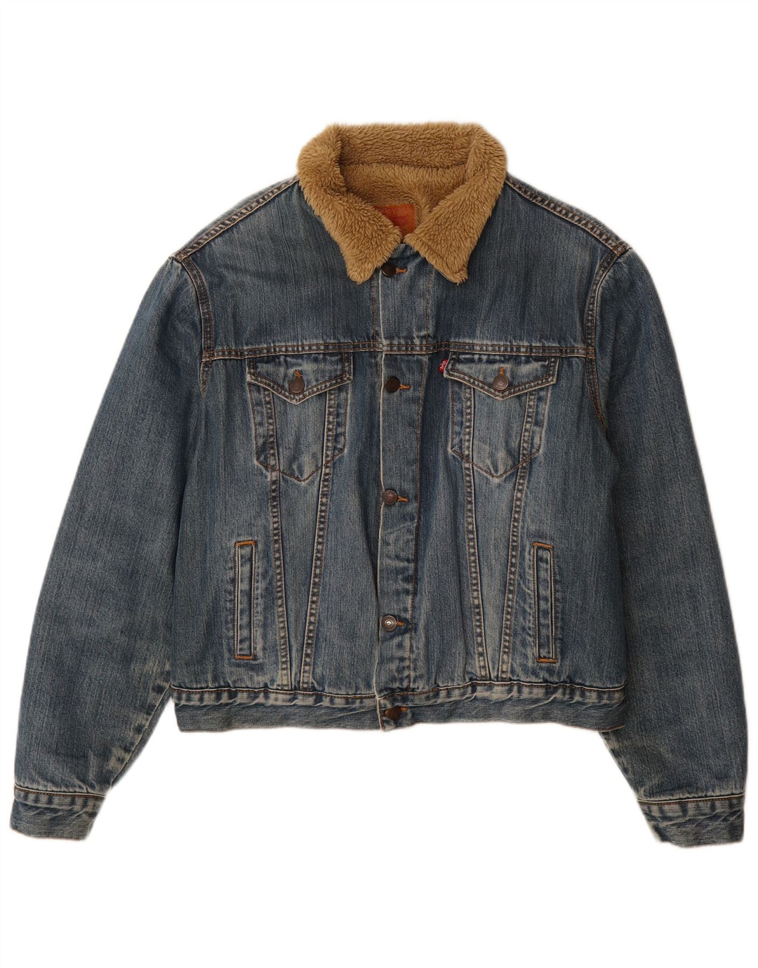Jaqueta jeans Levi's masculina 70500 Sherpa Reino Unido 40 grande azul