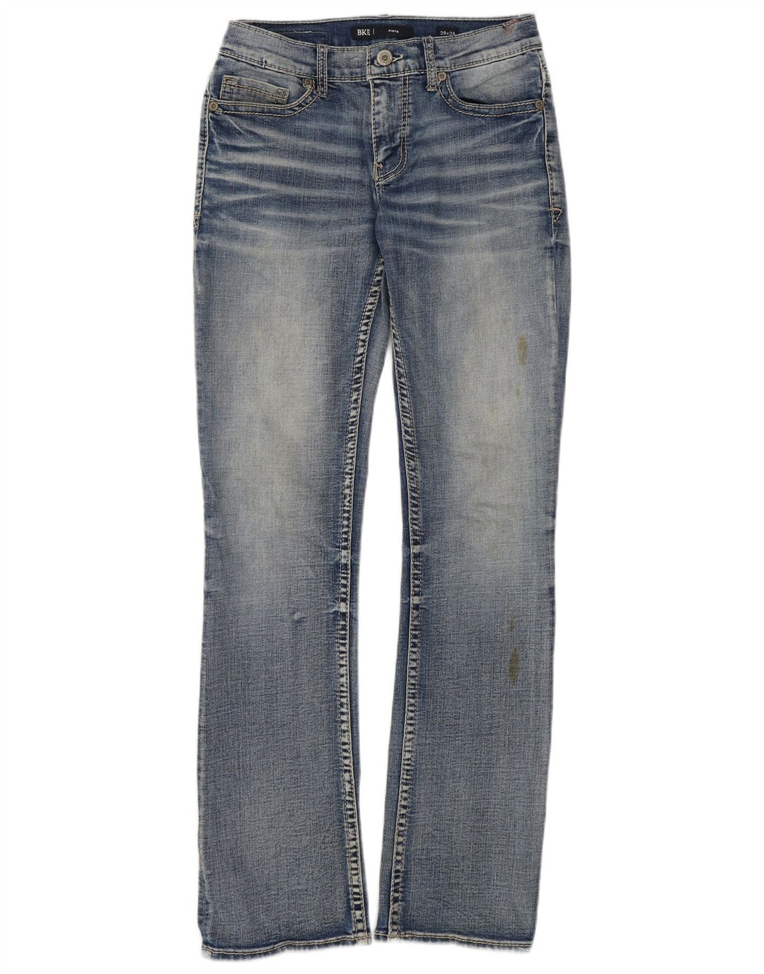 BKE Calça jeans feminina Aiden Bootcut W29 L34 azul algodão