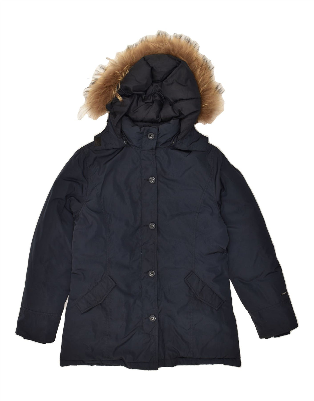 GIANFRANCO FERRE Girls Hooded Padded Jacket 13-14 Years Navy Blue | Vintage Gianfranco Ferre | Thrift | Second-Hand Gianfranco Ferre | Used Clothing | Messina Hembry 