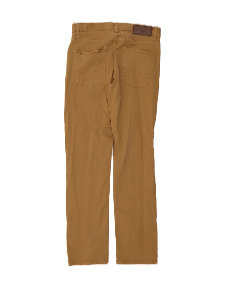 VINTAGE Mens Straight Casual Trousers W33 L34 Beige Cotton Vintage Vintage and Second-Hand Vintage from Messina Hembry 