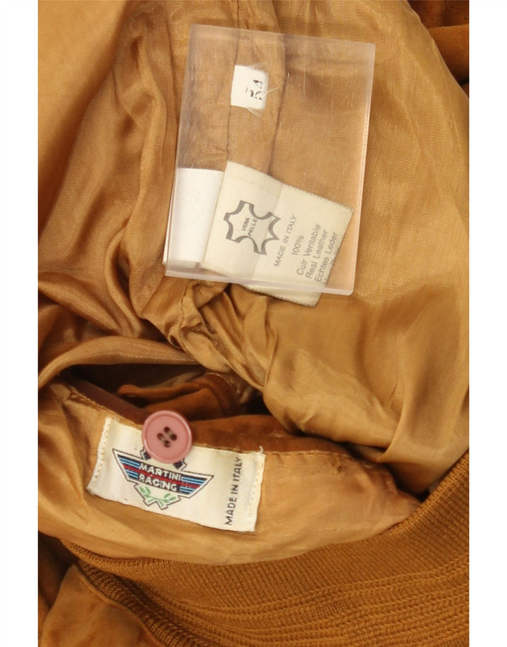 Jaqueta bomber masculina vintage de camurça IT 54 2XL couro marrom