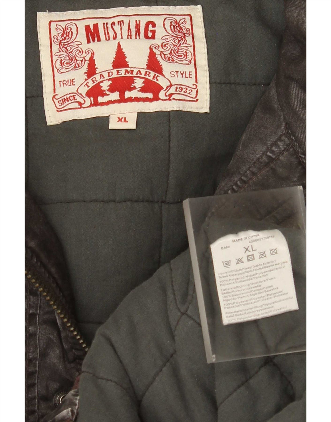 Jaqueta bomber masculina com capuz Mustang UK 42 XL poliamida marrom