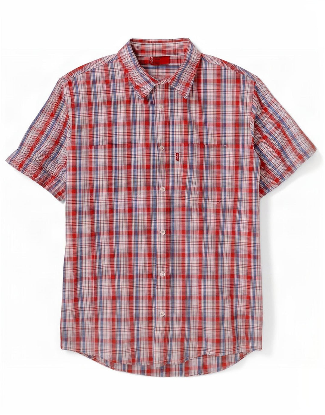 Camisa masculina de manga curta Levi's grande xadrez vermelho