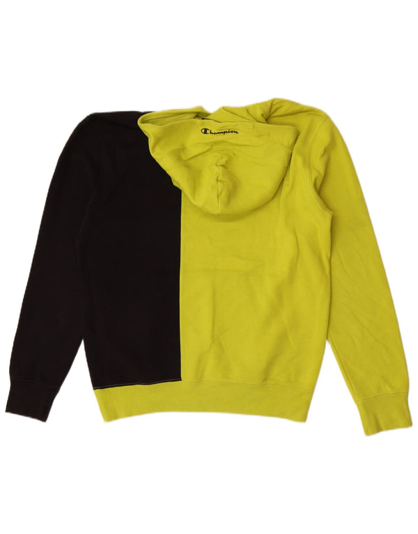 Jumper masculino com capuz gráfico Champion médio verde algodão colorblock