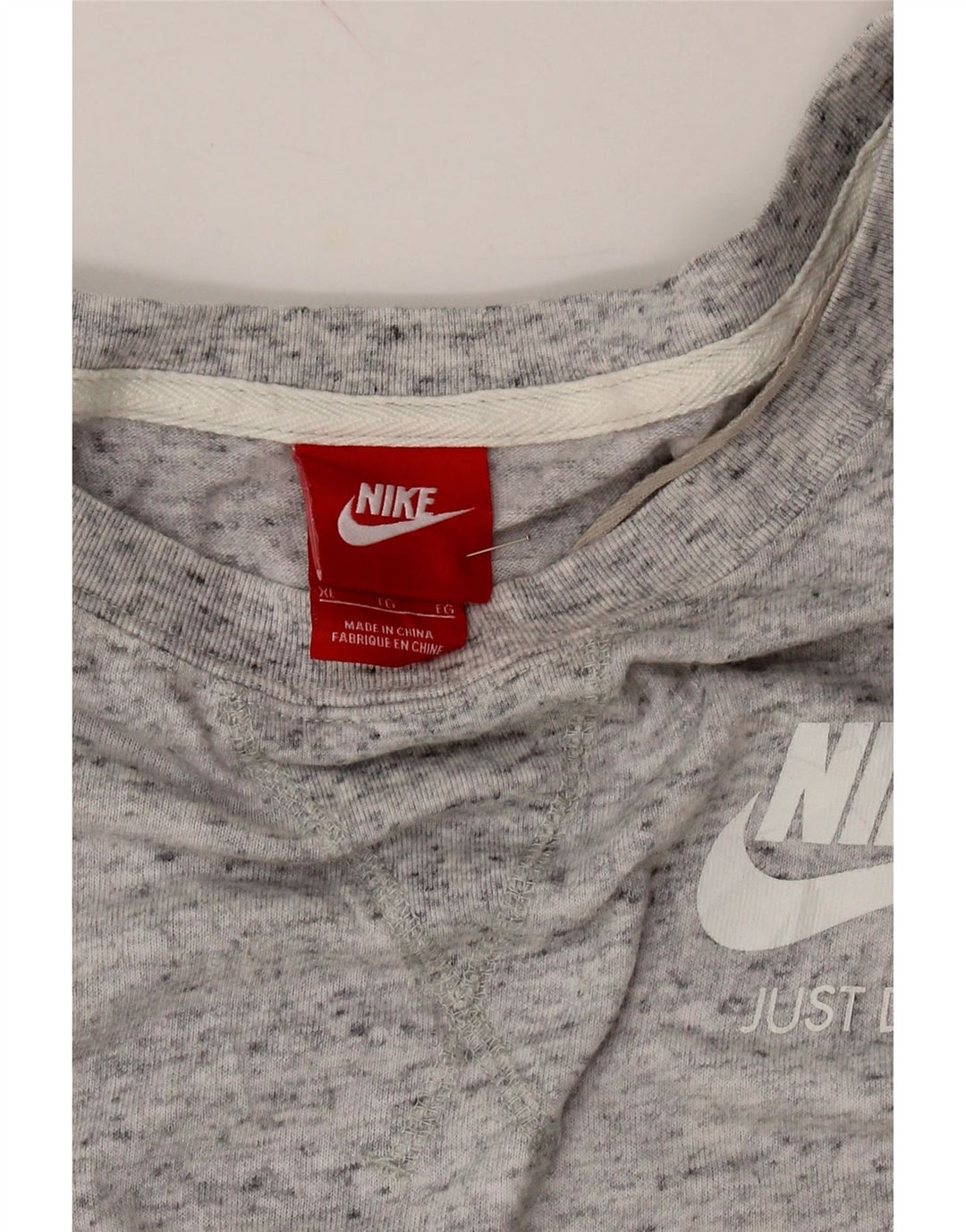 NIKE Womens Sweatshirt Jumper UK 18 XL Grey Flecked Cotton Vintage Nike and Second-Hand Nike from Messina Hembry 