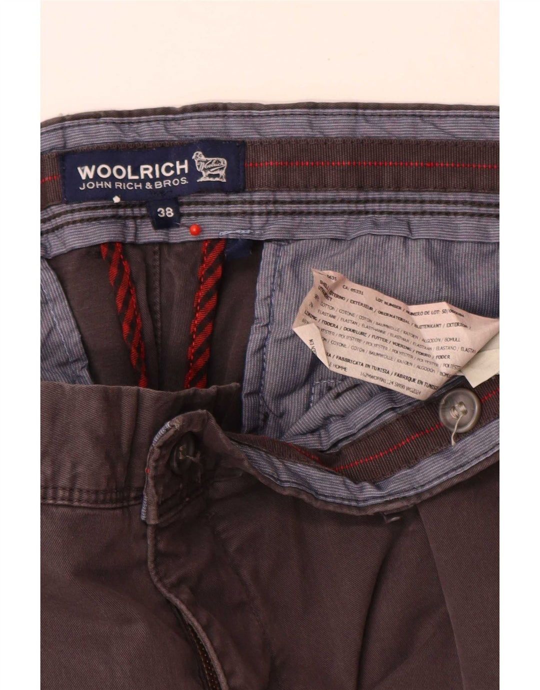 Calça Chino Masculina Woolrich Reta W38 L32 Algodão Cinza