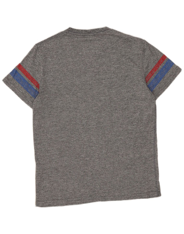 Superdry camiseta masculina gráfica top pequeno algodão manchado cinza
