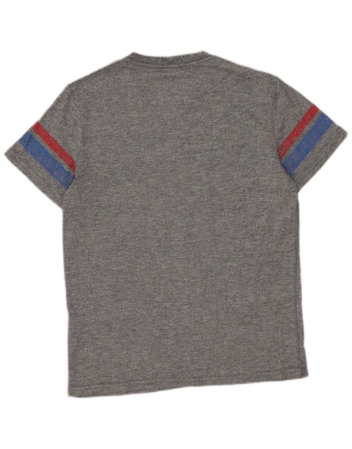 Superdry camiseta masculina gráfica top pequeno algodão manchado cinza