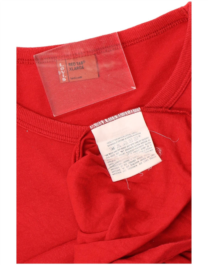 Camiseta gráfica masculina Levi's Top XL algodão vermelho