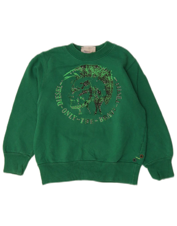 DIESEL Meninos Moletom Gráfico Jumper 5-6 Anos Algodão Verde