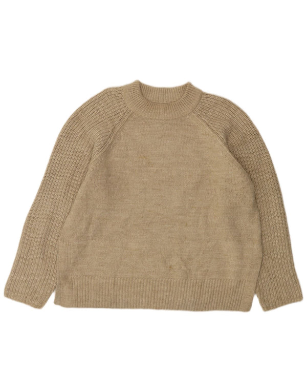 Suéter feminino Marks & Spencer com gola tartaruga Reino Unido 16 grande bege acrílico