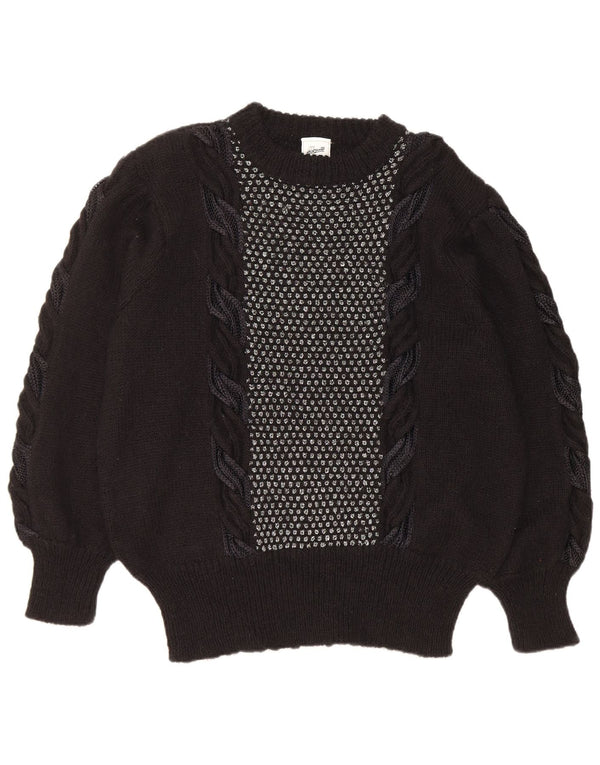 C&A Suéter feminino solto com gola redonda EU 48/50 XL preto acrílico