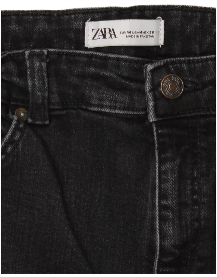Zara Jeans Slim Feminino EU 46 2XL W36 L28 Preto