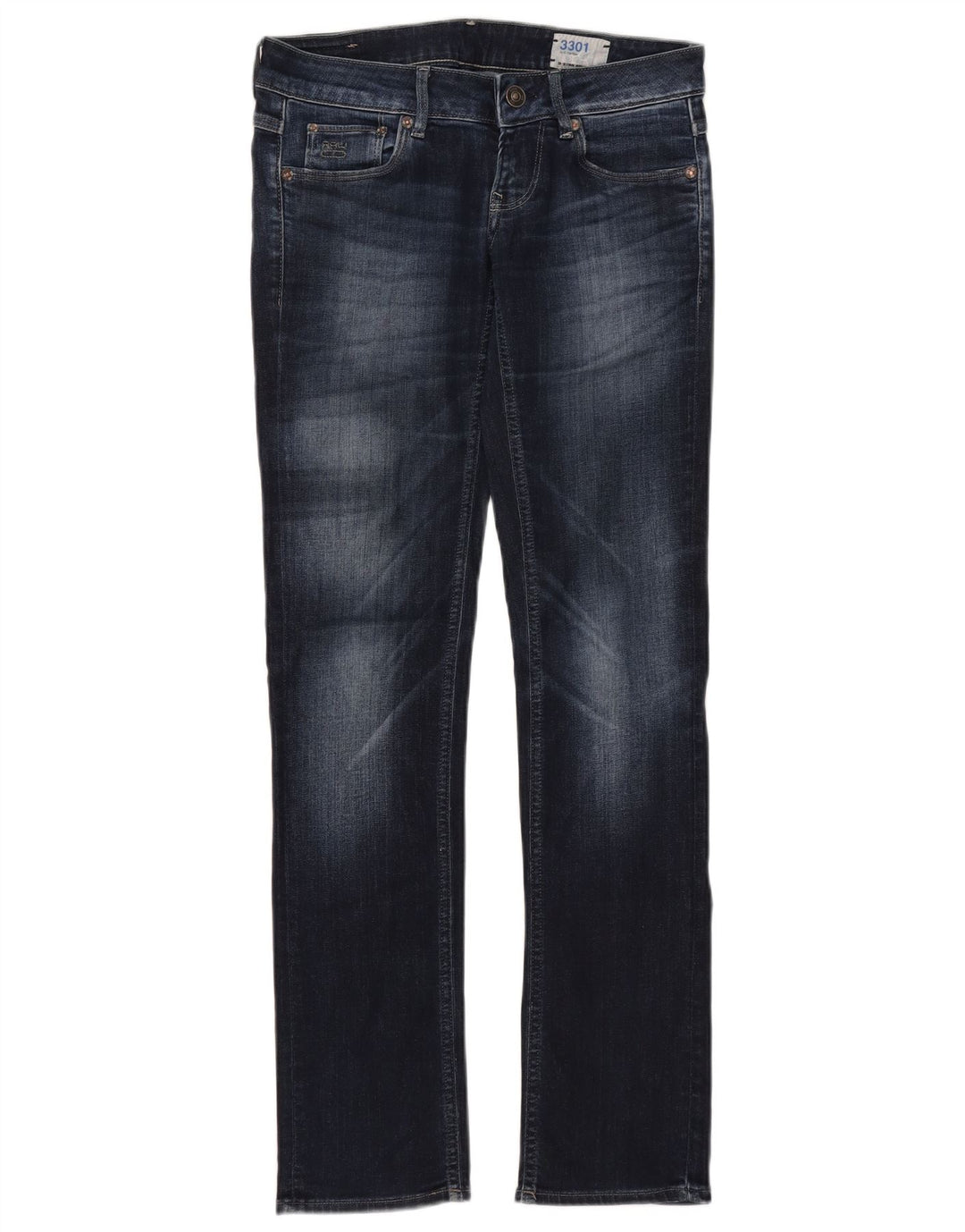 Calça jeans feminina G-Star 3301 Slim W30 L31 azul marinho