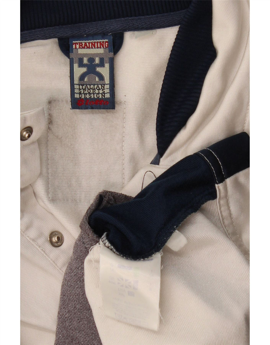 Jaqueta masculina de agasalho LOTTO Reino Unido 44/46 2XL poliéster colorblock branco