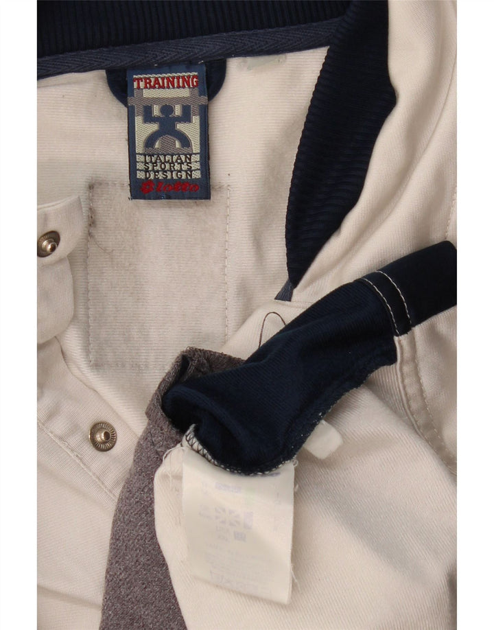 Jaqueta masculina de agasalho LOTTO Reino Unido 44/46 2XL poliéster colorblock branco