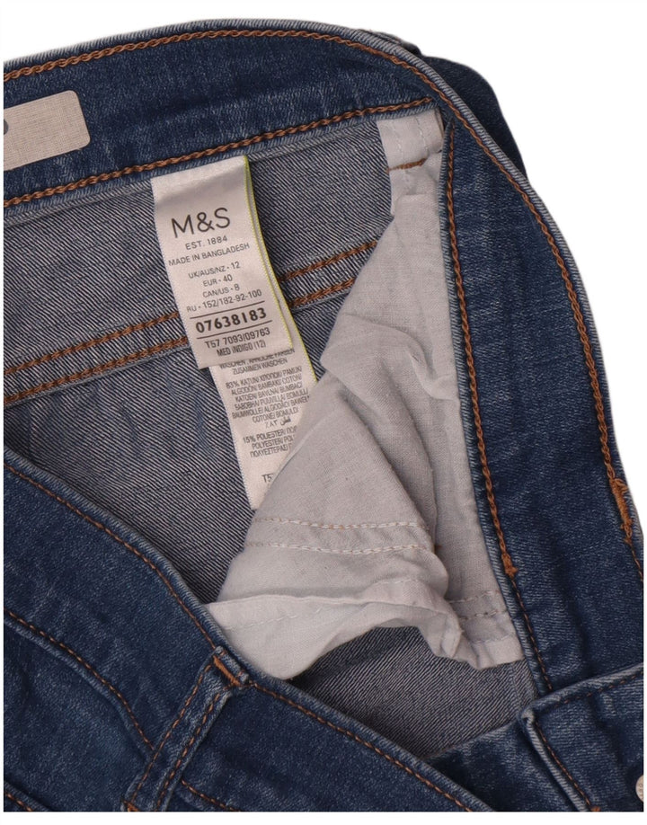 Calça jeans feminina Marks & Spencer UK 12 médio W32 L21 algodão azul
