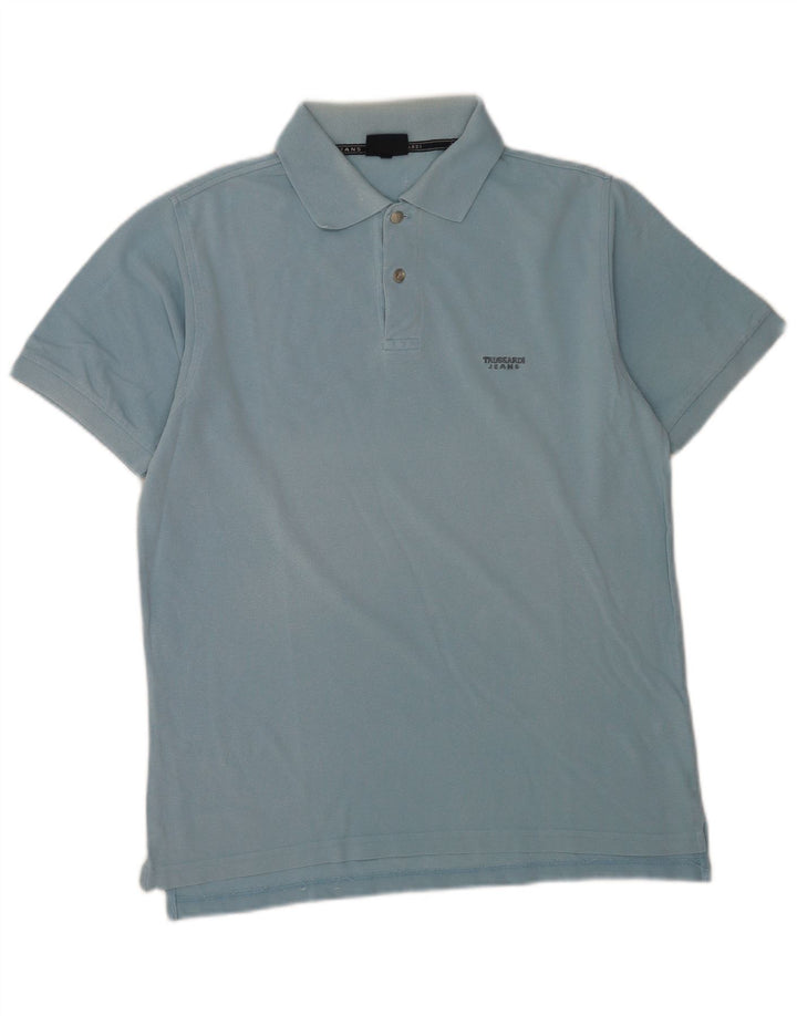Camisa polo masculina Trussardi Jeans azul médio