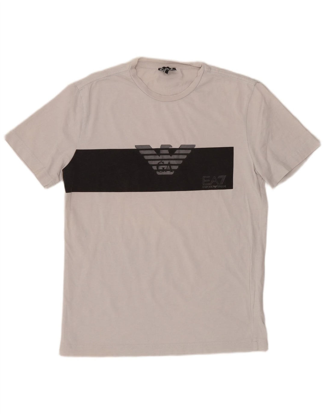 Camiseta masculina EMPORIO ARMANI com estampa gráfica pequena de algodão colorido branco