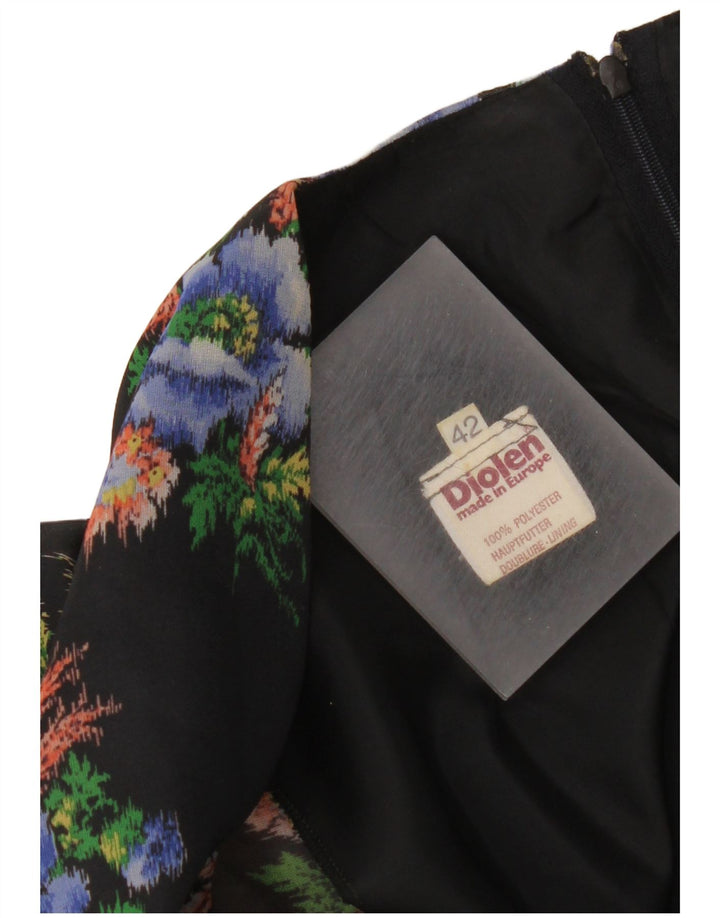 Vestido maxi feminino Diolen EU 42 grande poliéster floral preto
