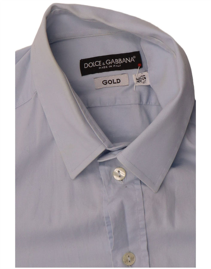 Camisa masculina Dolce & Gabbana tamanho 15 1/2 39 azul médio
